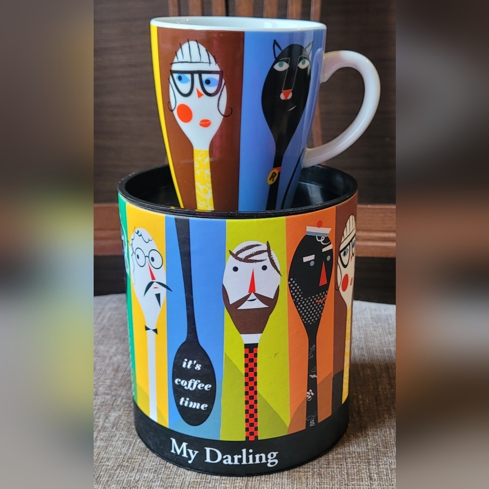 Ritzenhoff My Darling Ceramic Coffee Mug - Colorful Spoon Pattern Julien Chung
